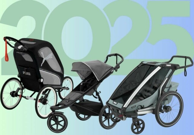 Er du ute etter årets beste barnevogn til løping og jogging i år? Vi har funnet frem løpevognene som er best i test i 2024 og 2025, og testvinnerne er fra populære merker som Thule, Cybex og UPPAbaby. (Foto: Montasje av Cecilie Aasland / ABC Startsiden)