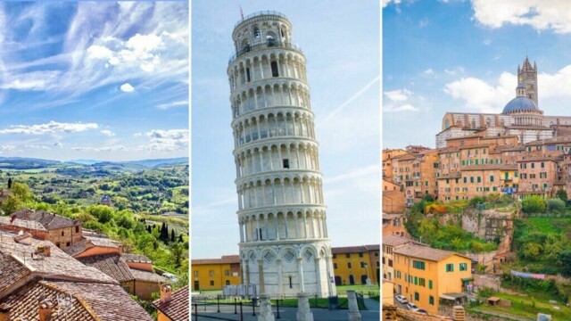 Opplev vakre Toscana i Italia. Her finner du de spektakulære byene Firenze, Pisa, Siena og Volterra, samt hjemstedet til en rekke populære rødviner, som blant annet Vino Nobile di Montepulciano. (Foto: Colourbox)