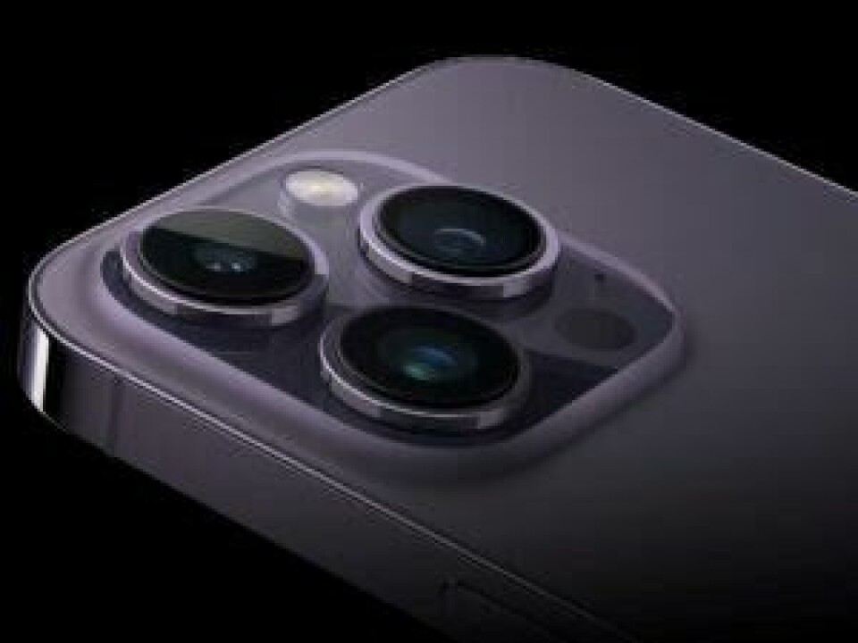 iPhone 14 Pro har et av de beste mobilkameraene på markedet. Nærbilde av iPhone-kamera.