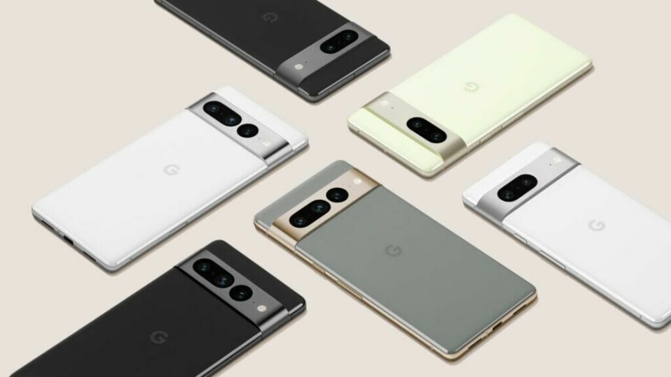 Google Pixel finnes i mange ulike farger. (Foto: Google) Bilde av alle Pixel-variantene.