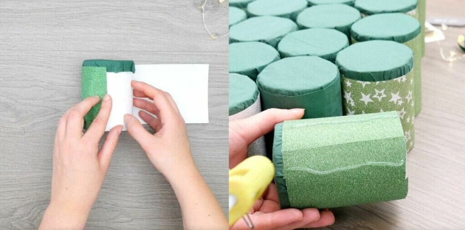 Dekk åpningen med et tynt papir, som servietter. Sidene dekker du med et dekorativt papir. (Foto: ABC Brand Studio)