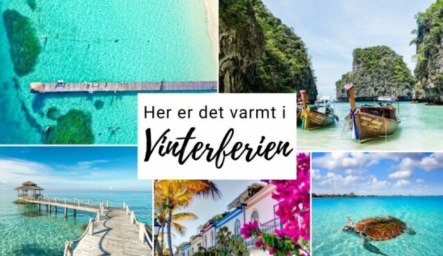 Planlegger du en reise i vinterferien 2025, og ønsker deg sol og varme temperaturer? Da trenger du ikke nødvendigvis å dra så langt. Vi tipser om 5 steder som alle er perfekte å besøke i februar. (Foto: Montasje av bilder fra Canva av Cecilie Aasland (ABC Startsiden))