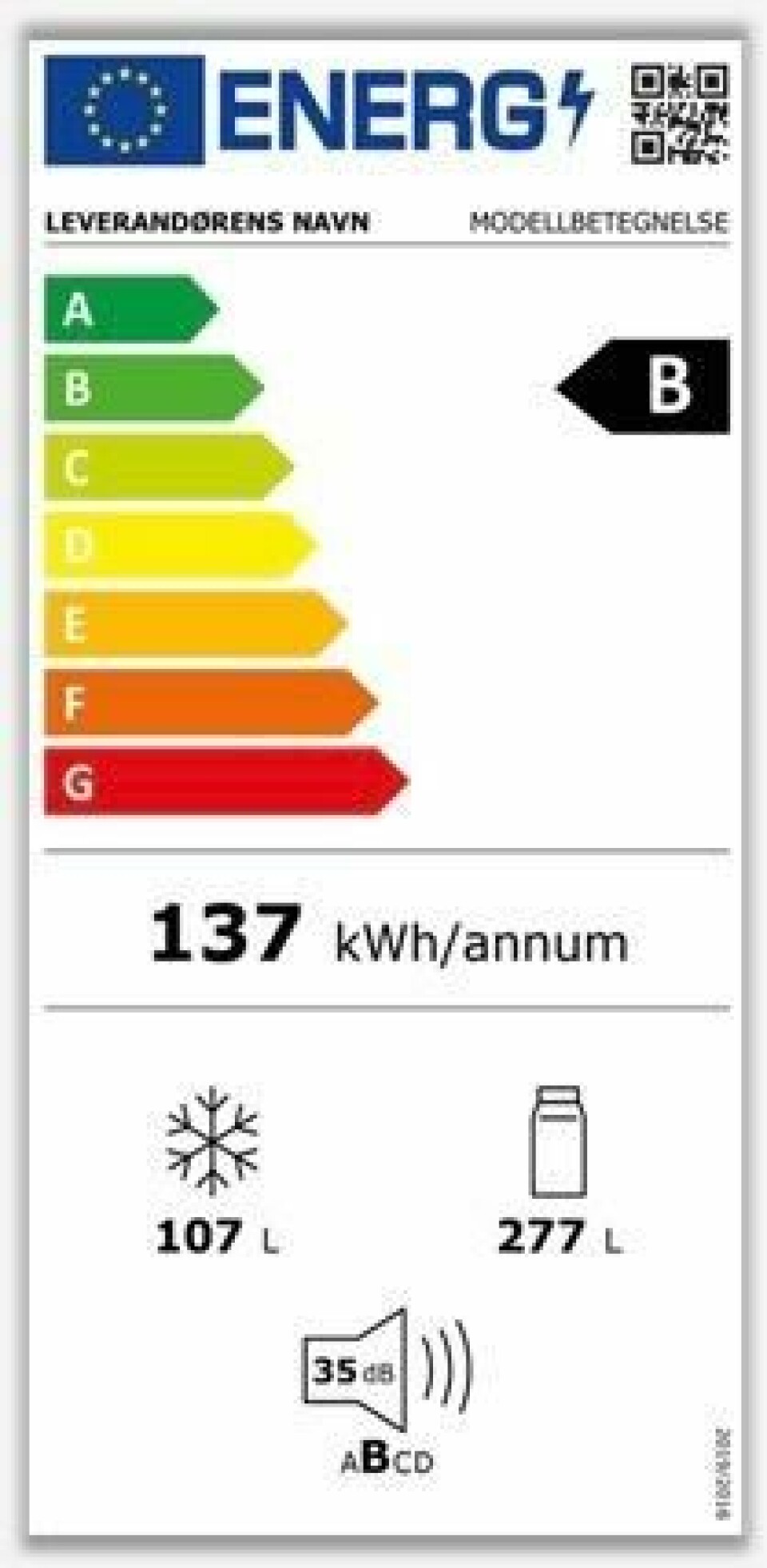 Energi-etikett indikerer hvor mye strøm et apparat bruker. Et illustrasjonsbilde av en energi-etikett. Vi hjelper deg med å velge riktig fryser til ditt bruk. Vi svarer blant annet på hvilken fryser som bruker minst strøm. Hva du skal velge av fryseboks og fryseskap. Og hva er egentlig forskjellene på en liten fryseboks og mini-fryser?