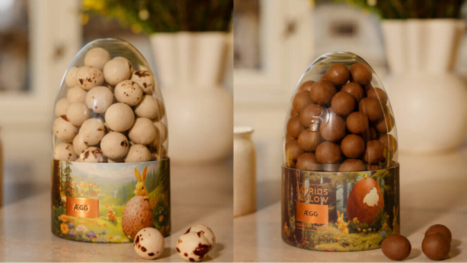 Er du glad i lakris? Da er påskegodteriet fra Lakrids by Bülow perfekt til deg (Foto: Lune Hjem) bilde av to påskeeegg fylt med Lakris fra Lakrids by Bülow. påskegodteriet er perfekt til deg som liker lakris