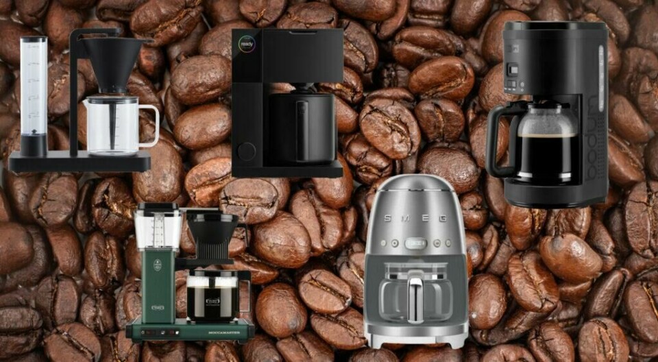 Vi har funnet kaffetraktere som er best i test fra merker som modeller fra Wilfa, Moccamaster, Smeg, Bodum og Fellow. (Foto: Collage av Startsiden/Herman Arneberg Johnsen) Kaffetrakter best i test: Collage av modeller fra Wilfa, Moccamaster, Smeg, Bodum og Fellow.