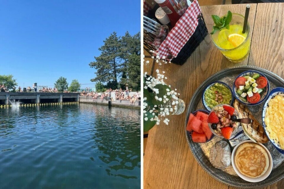 Fra badeplasser til brunsj-steder: København har dette og mye mer! Dette er stedene du sannsynligvis ikke har hørt om, men som du ikke vil gå glipp av! (Foto: Cecilie Aasland / ABC Startsiden) Fra Venstre: Bilde av en (litt) skjult perle av en badeplass, med både mat og sauna kalt La Banchina full av badegjester en solskinnsdag en sommer og med sjø. Høyre: Et bord med brunsj bestående av pannekaker, eggerøre, guaccamole, quesadilla, frukt, middelhavs-salat, yogurt med granola, sirup og hjemmelaget brød hos café Flottenheimer. Jeg deler mine beste tips fra København, og både Michelin-restauranten ARK, rimeligere Gourmetrestauranter som Høst og Vækst, og restaurant på en båt kalt Kontiki. Jeg forteller også om badeplassen, restauranten og sauna-utleien La Banchina, isbar med verdens beste iskrem kalt Ismageriet, mulighet for leie av kajakk og sykkeltur til Christiania. Vinbaren med mulighet for vinsmaking kalt Champagne Kælderen, brunsj på café Flottenheimer, lån av kajakk hos Kayak Bar i i Danmarks hovedstad.