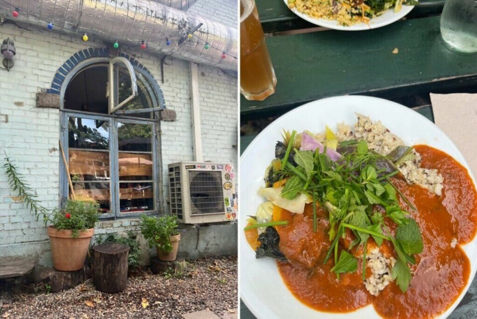 Fristaden Christiania er verdt et besøk om du er i København! Her kan du finne alt fra god mat på kaféer og restauranter til gratis-konserter og arrangement - på et sted ulikt noe annet! (Foto: Cecilie Aasland / ABC Startsiden) 2 bilder fra fristaden Christiania i København! Her kan du finne alt fra god mat på kaféer og restauranter til gratis-konserter og arrangement - på et sted ulikt noe annet! Venstre: Et fargerikt bygg med et vindu og til høyre: mat på en av stedets spisesteder. Jeg deler mine beste tips fra København, og både Michelin-restauranten ARK, rimeligere Gourmetrestauranter som Høst og Vækst, og restaurant på en båt kalt Kontiki. Jeg forteller også om badeplassen, restauranten og sauna-utleien La Banchina, isbar med verdens beste iskrem kalt Ismageriet, mulighet for leie av kajakk og sykkeltur til Christiania. Vinbaren med mulighet for vinsmaking kalt Champagne Kælderen, brunsj på café Flottenheimer, lån av kajakk hos Kayak Bar i i Danmarks hovedstad.