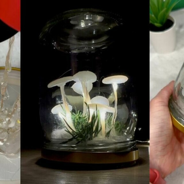 Sopplampen er nesten som en magisk miniatyrverden inne i glasset. (Foto: Kreative Ideer)