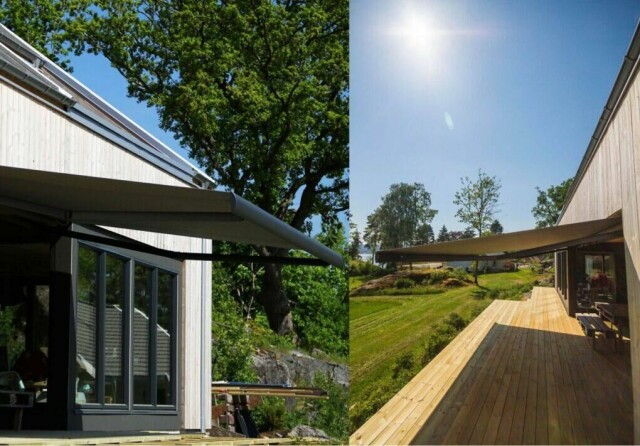 Med markiser, screens eller lameller kan du selv bestemme mengde varme, sol, vind eller innsyn du vil ha til boligen din. (Foto: Love Norway)