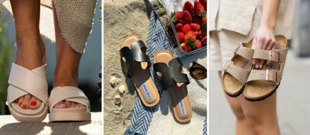 Sandaler er det perfekte fottøyet på en varm sommerdag. Vi har samlet 10 flotte sandaler til dame som står på mange ønskelister i år. Her finner du blant annet tidløse sandaler fra Birkenstock, samt andre populære merker som UGG, Holzweiler, Timberland, Steve Madden, og flere. (Foto: GetInspired)