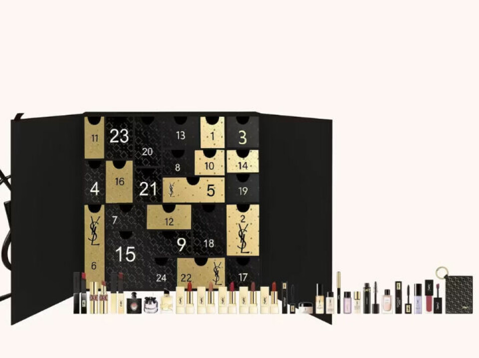 Lekker adventskalender fra YSL. Her får du produkter til en verdi til 6180 kroner. (Foto: Kicks) Lekker adventskalender fra YSL. Her får du produkter til en verdi til 6180 kroner.